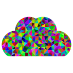 Low Poly Prismatic Simple Cloud Icon Silhouette