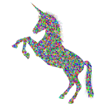 Prismatic unicorn silhouette