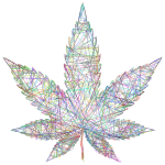 Marijuana Leaf Triangles Wireframe Prismatic