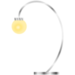 Vector graphics of modern desk lamp with yellow light