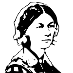 Black and white vector image of medical nurse