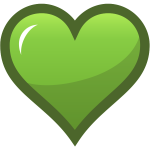 Green heart with thick brown border vector graphics