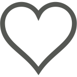 White heart with thick brown border vector clip art