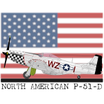 North American P-51-D plane vector clip art