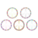 Vector illustration of set of peace symbols in pastel colors