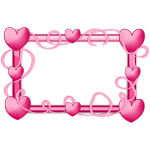 Pink hearts frame vector graphics