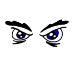 Angry woman's eyes vector drawing