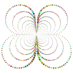 Prismatic Abstract Circles Butterfly 3 No Background