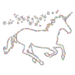 Prismatic Floral Magical Unicorn Outline 2