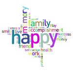 Prismatic Happy Family Word Cloud No Background