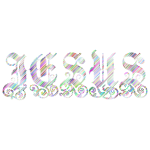 Prismatic Jesus Typography Lines No Background