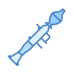 Blue bazooka vector icon