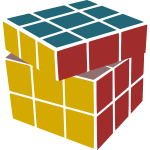 Vector graphics of Rubik's Revenge with a tilted side