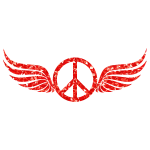 Ruby Peace Sign Wings