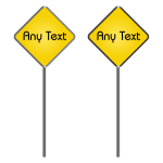 Vector graphics of two blank yellow roadsigns