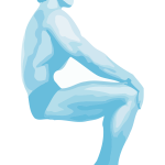 Vector image of sitting bodybuilder man