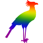 Secretary Bird Rainbow Colors
