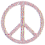 Spectrum Peace Sign Word Cloud No Background