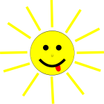 Smiling cartoon Sun vector clip art