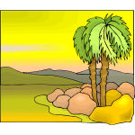 Tropical tree color illustration