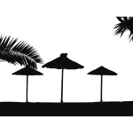 Tropical beach silhouette