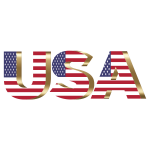 USA Flag Typography Copper No Background