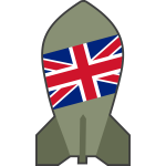 Vector clip art of hypothetical British nuclear bomb
