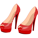 Red stilettos with pattern