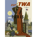 Vector clip art of Paris vintage travel poster