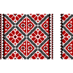 Ukrainian embroidery in black and red vector clip art