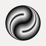 Yin yang in silver color image