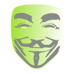 Anonymous face green background