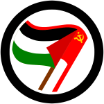 Vector illustration of antiimperialist action label