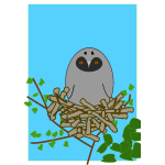 Vector clip art of Scops owl
