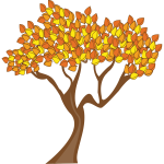 Tree with autumn leaves vector clip art