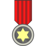Vector clip art of star award medal on red ribbon