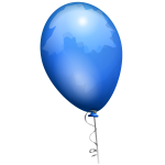 Vector graphics of blue shiny balloon with shades