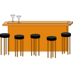 Bar with stools