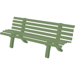 Bench in green color