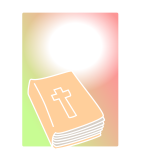 Bible closed in colorful background vector clip art