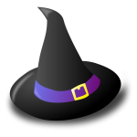 Black witch hat vector graphics