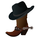 Cowboy boot and hat vector graphics