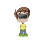 Boy with VR goggles cartoon art