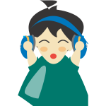Boy with headphone vector clip art