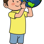Young Boy Holds the Earth