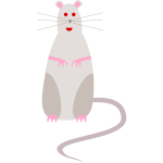 Vector graphics of red-eyed cartoon rat