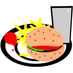 burger and chips vector clip art