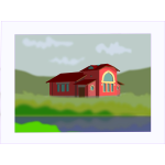 Red house vector graphics