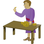 Vector image of moneylender