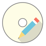 CD-ROM and pencil vector clip art